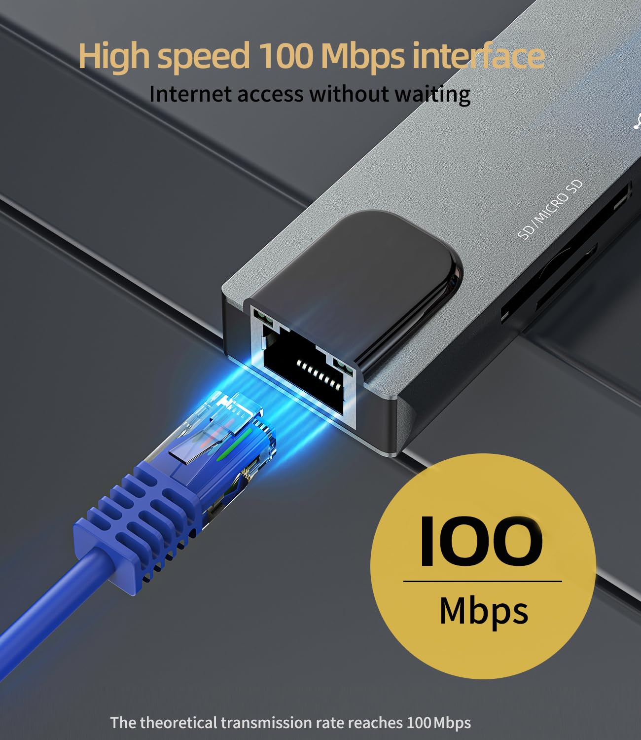 iPhone 15 Pro Max 8-in-1 USB C Hub with LAN Port, Micro/SD Card Reader, USB 3.0, HDMI, Thunderbolt 4 Fast Charging & DisplayPort - Universal Docking Station for MacBook Pro, HP, Surface & More - Perfect for Work, Gaming & Home Office Setup