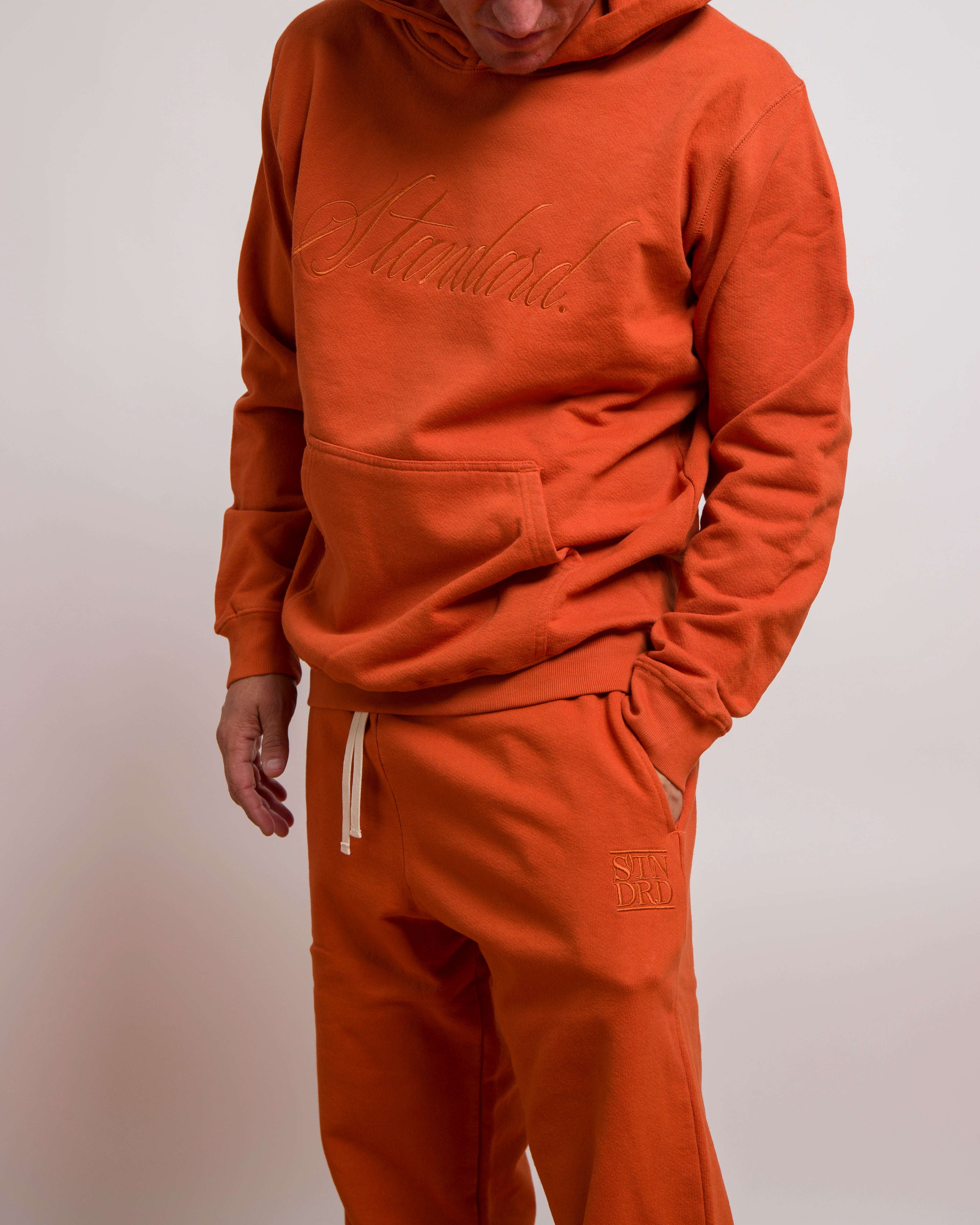 BJ BETTS X STANDARD ISSUE Premium Cotton Hoodie - Rust Color Pullover for Men & Women | Cozy Streetwear for Casual Outfits, Fall Layering & Urban Fashion