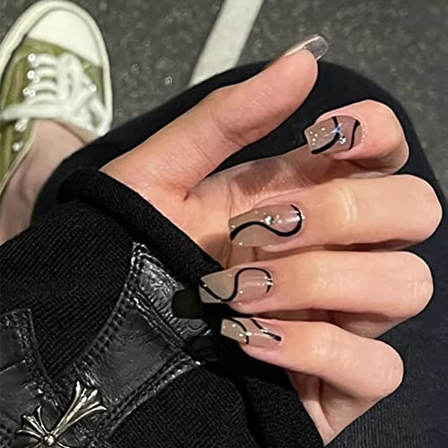 Black Rose False Nails-C