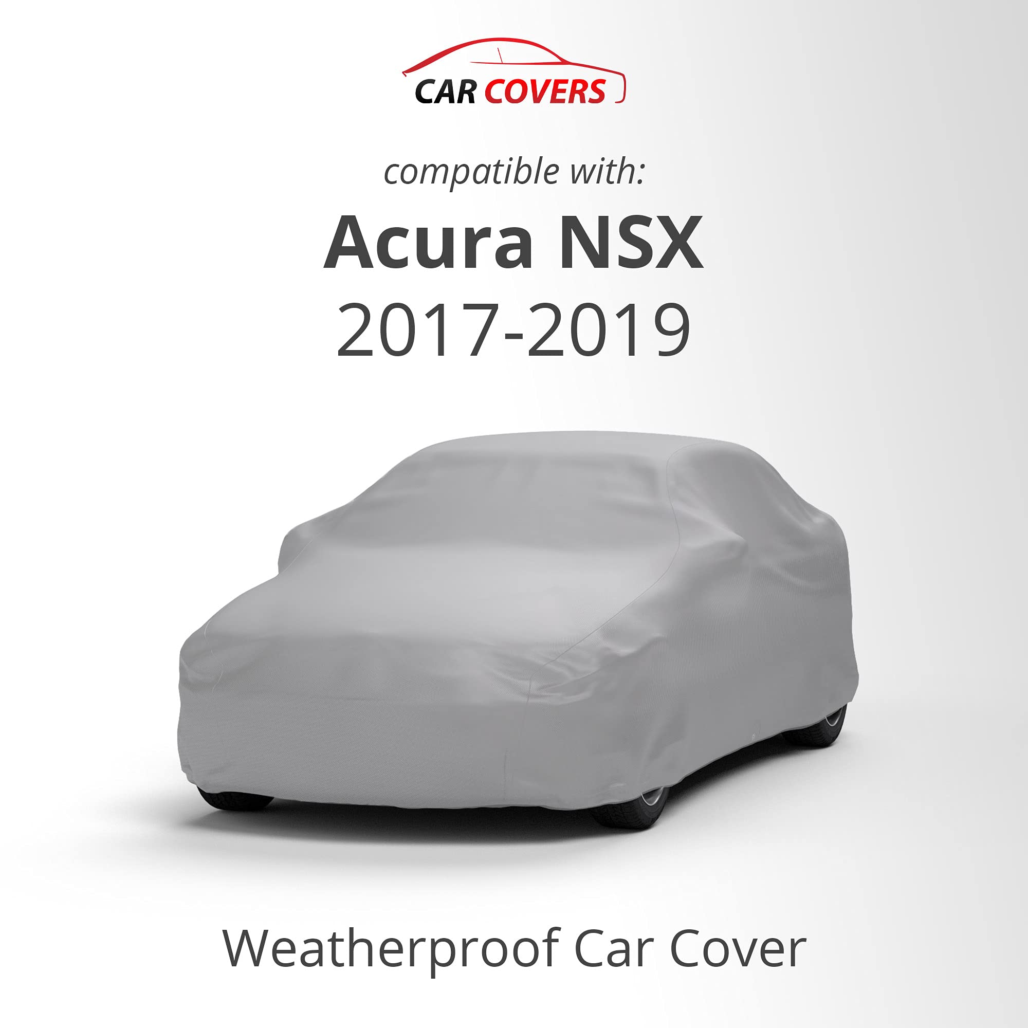 Weatherproof Car Cover for Acura NSX 2017-2024 - Outdoor Waterproof Vehicle Protection with Anti-Theft Cable Lock - Durable All-Season Car Accessories for Garage, Parking & Travel Protection