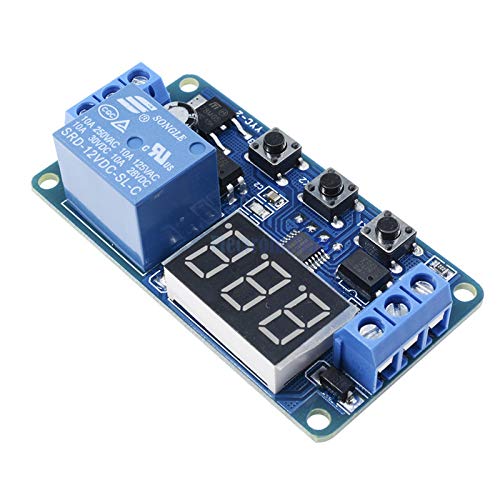 12V LED Digital Display Delay Relay Timer Module - Adjustable Cycle Control for Home Automation, DIY Projects & Smart Lighting Systems | Perfect for Lighting Control, Motor Timing & DIY Electronics