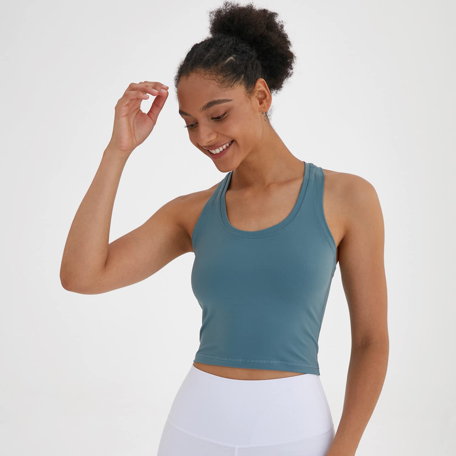 Women's Cropped Racerback Tank Tops - Breathable Workout Shirts for Running, Yoga & Gym - Lightweight Activewear for Women - Perfect for Fitness, Sports & Summer Outfits