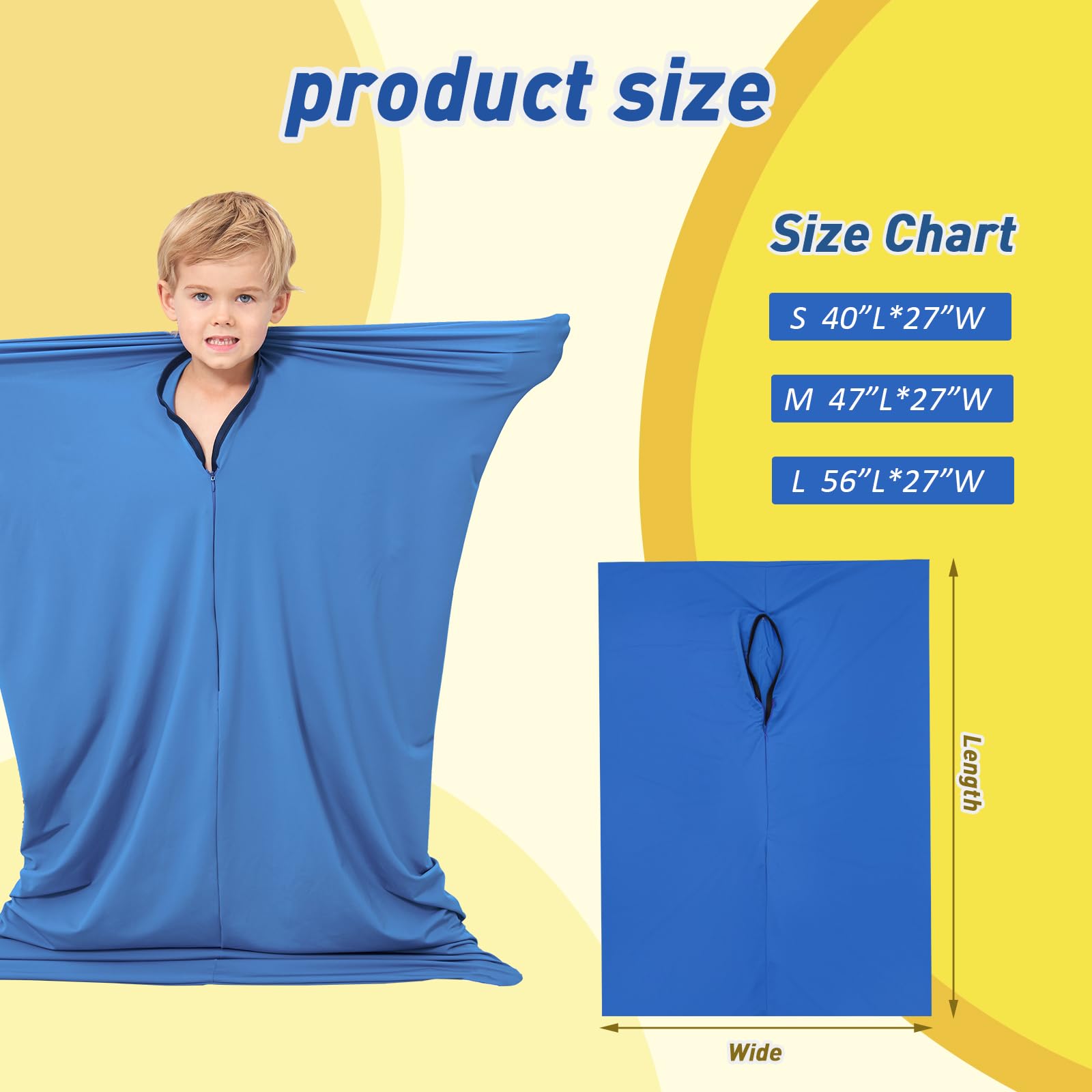 Sensory Body Sock for Kids - Stretchy Sensory Sack for Relaxation, Focus & Sensory Integration - Small 40''×27'' - Perfect for Autism, ADHD & Calming Therapy at Home or School