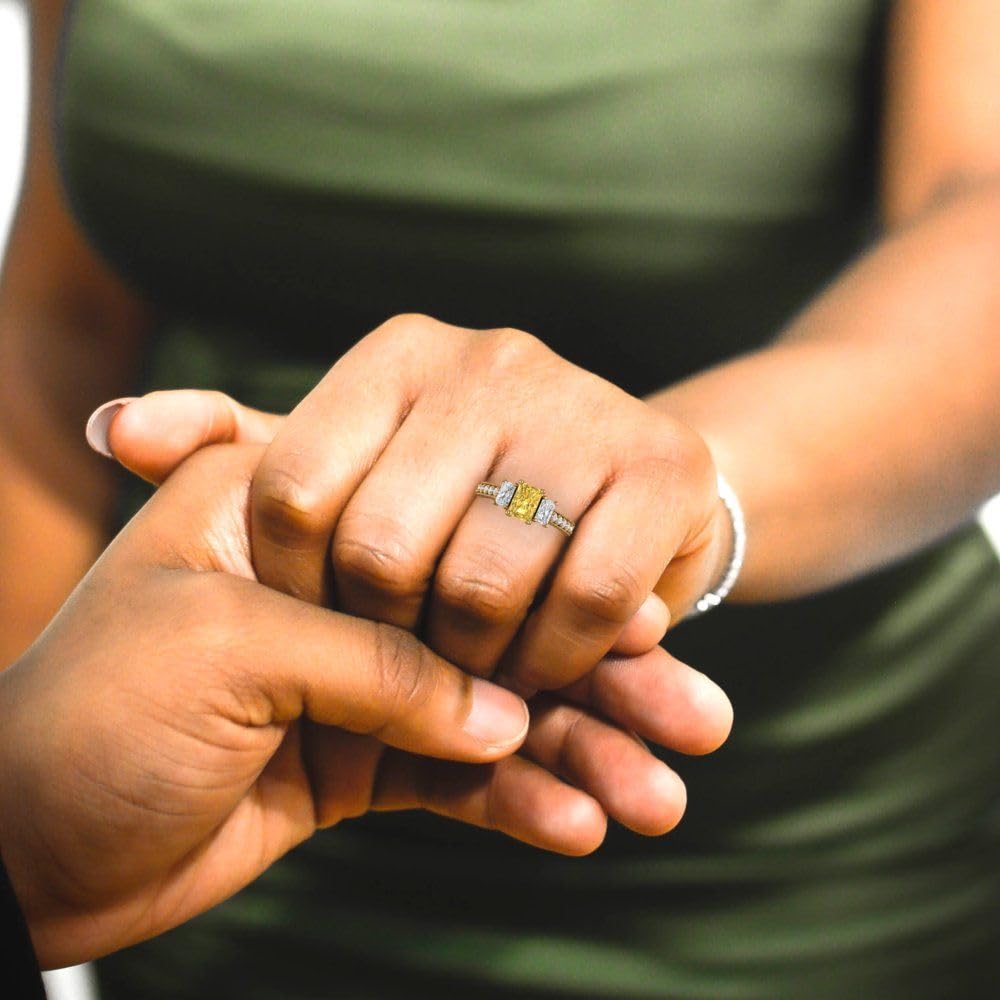 1.82ct Emerald Cut Citrine Ring in 18K Gold for Engagement & Anniversary