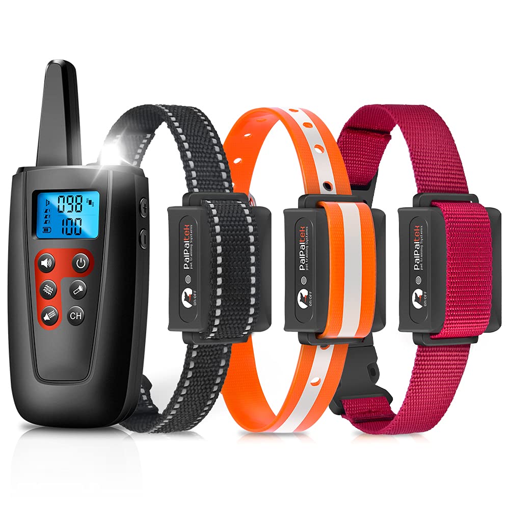 Paipaitek 3-Dog Training Collar with Remote – No Shock, Vibration & Beep Modes for Small/Large/Deaf Dogs | 3300ft Range, IPX7 Waterproof | Perfect for Obedience Training, Hunting & Outdoor Adventures
