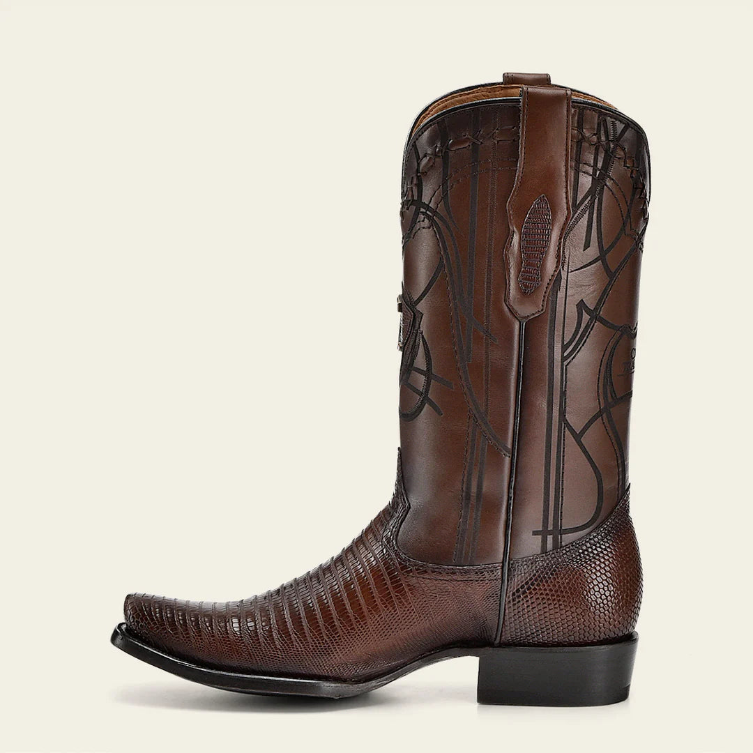 1J1NLT Men's Western Cowboy Boots - Genuine Lizard Leather, Honey Brown - Perfect for Rodeo, Country Music Festivals & Casual Wear