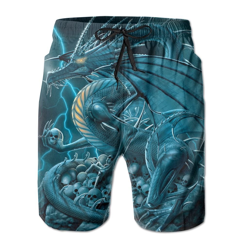 Flying XIE Fantasy Lightning Dragon Quick Dry Men's Swim Trunks - Breathable Board Shorts for Surfing, Beach & Pool - Perfect for Summer Water Sports & Vacation