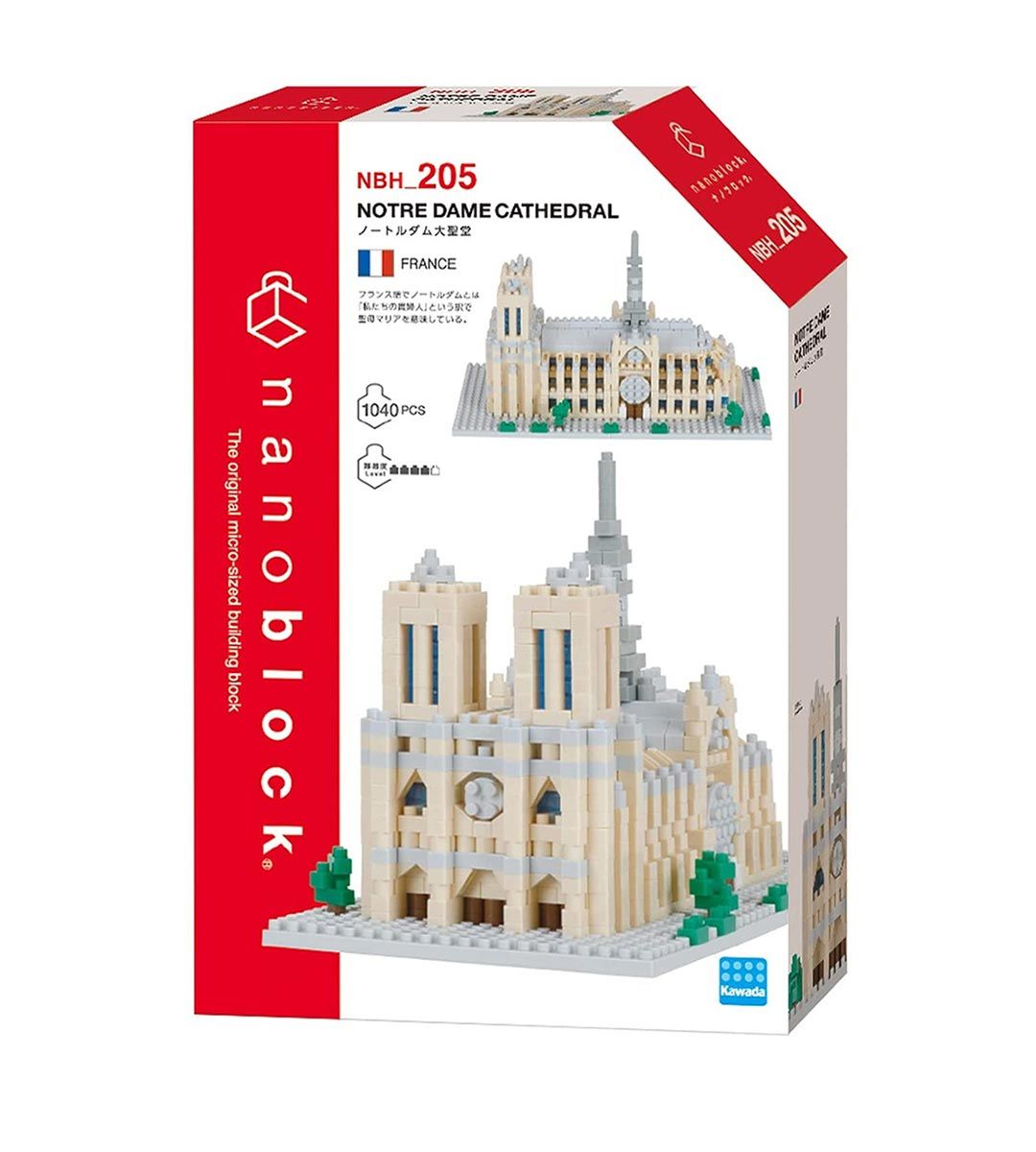 Nanoblock Notre Dame de Paris Cathedral Building Kit NBH 205 - Mini Brick Model for Adults & Kids, Perfect for Home Decor, Gifts & Collectors