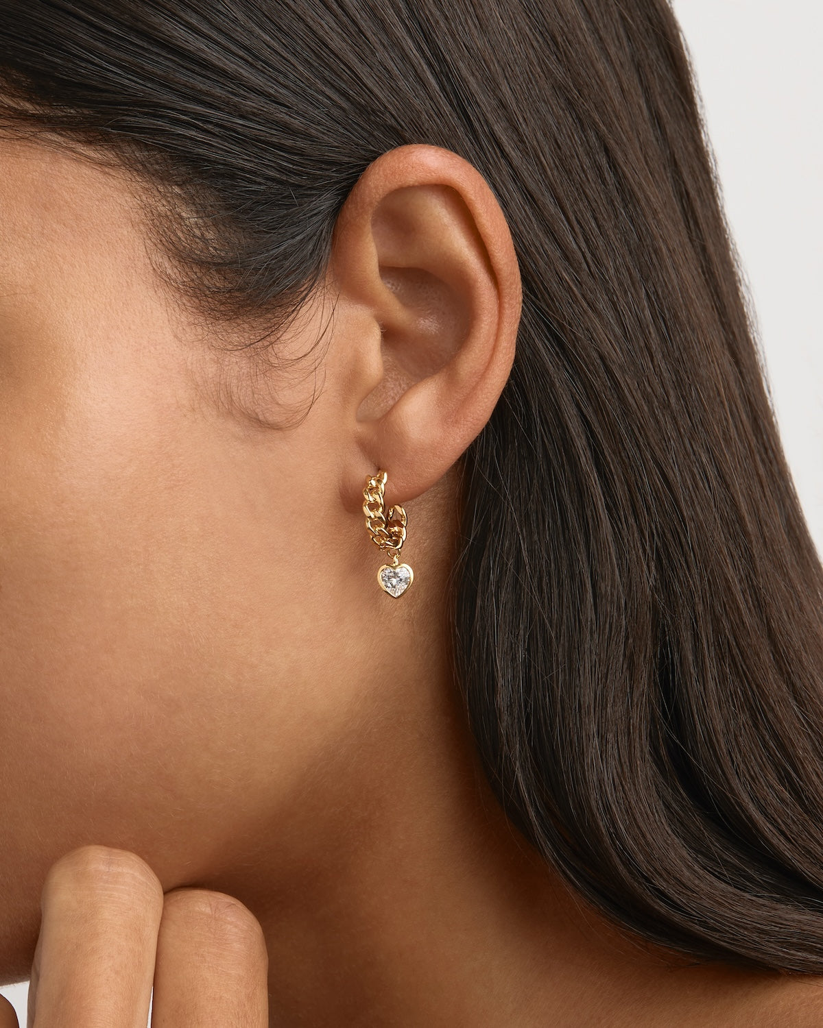 18K Gold Vermeil Radiant Heart Curb Hoop Earrings - Elegant Dainty Jewelry for Women, Perfect for Valentine's Day, Anniversary Gifts & Everyday Wear