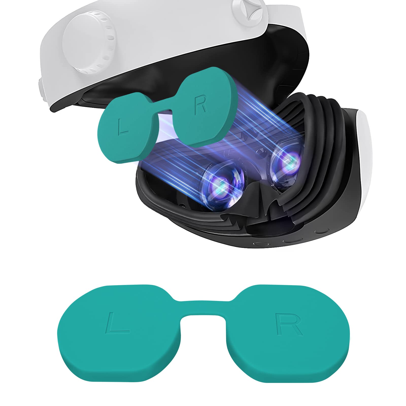 PS VR2 Silicone Lens Protector - Anti-Scratch, Dust Proof & Washable Cover - Lightweight Protective Case for PlayStation VR2 Headset Glasses Accessories (Green) - Perfect for Gaming Sessions & VR Headset Protection