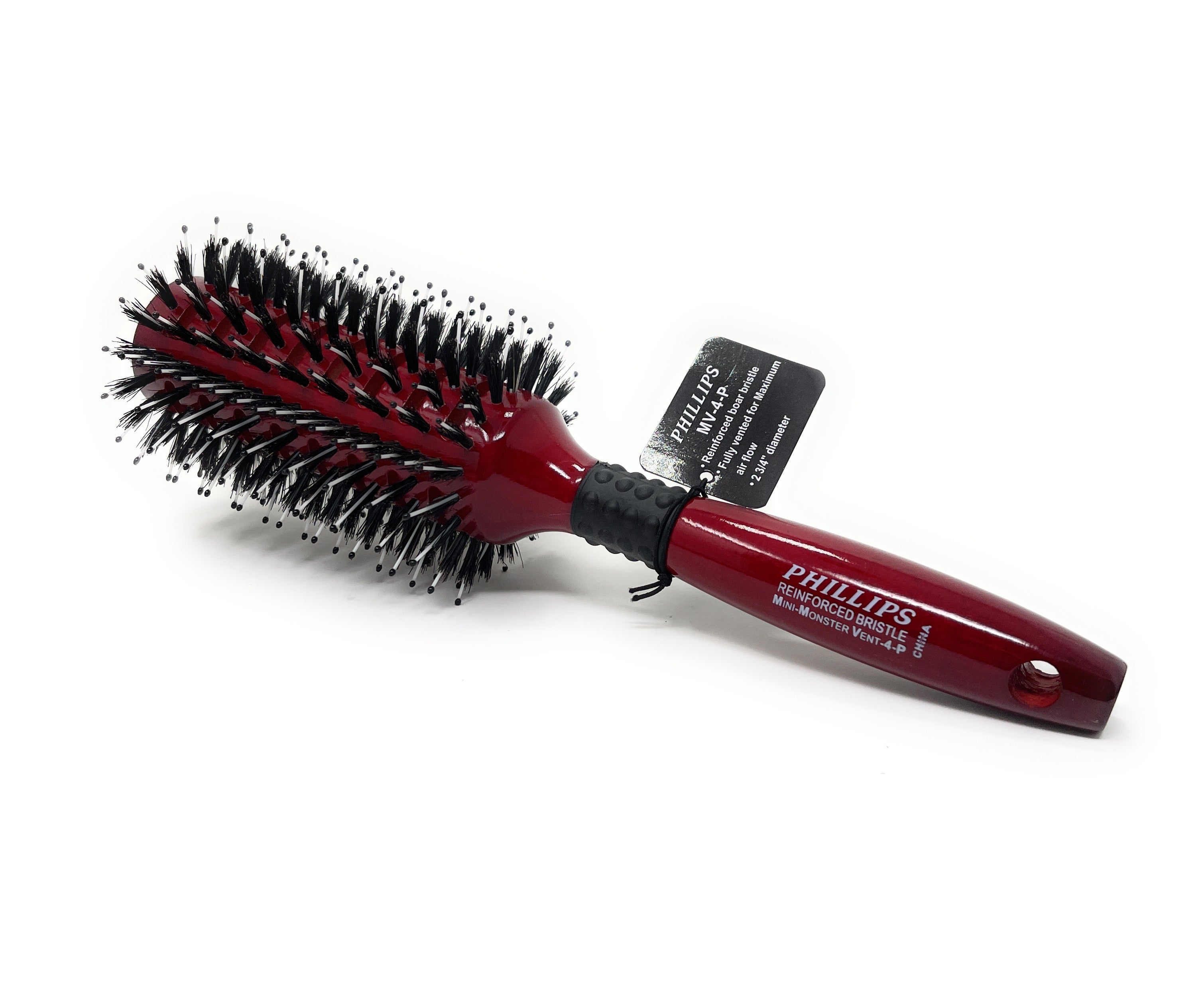 Philips Brush Vent Barrel Reinforced Polytipped Bristle Wood Handle Hair Dry Brush - Professional Styling Tool for Salon & Home Use - Perfect for Blowouts, Volume & Smoothing