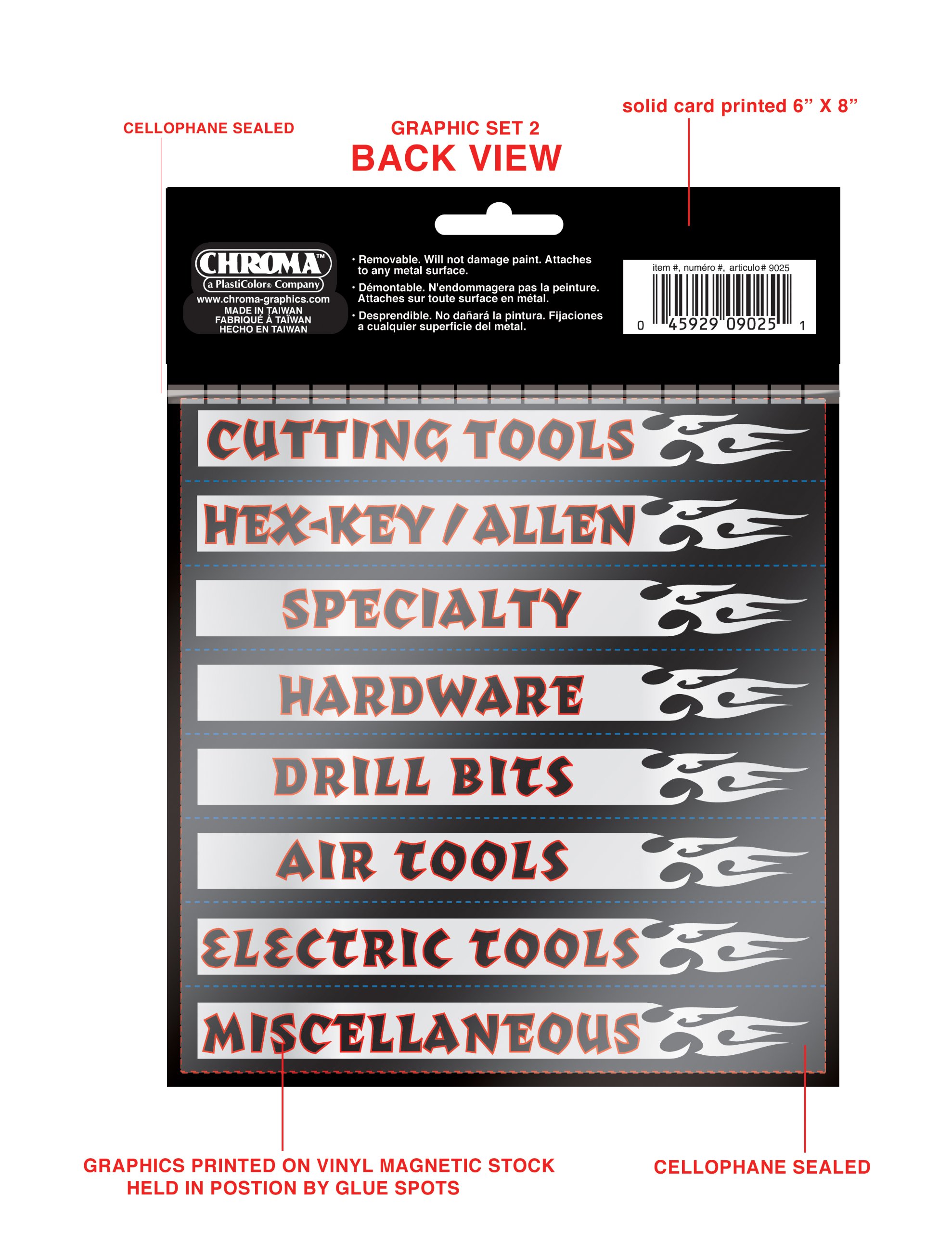 Chroma 9025 Toolbox Magnet - Heavy Duty Silver Magnetic Tool Holder for Workshop, Garage & DIY Projects | Secure Wrenches, Screwdrivers & Metal Tools
