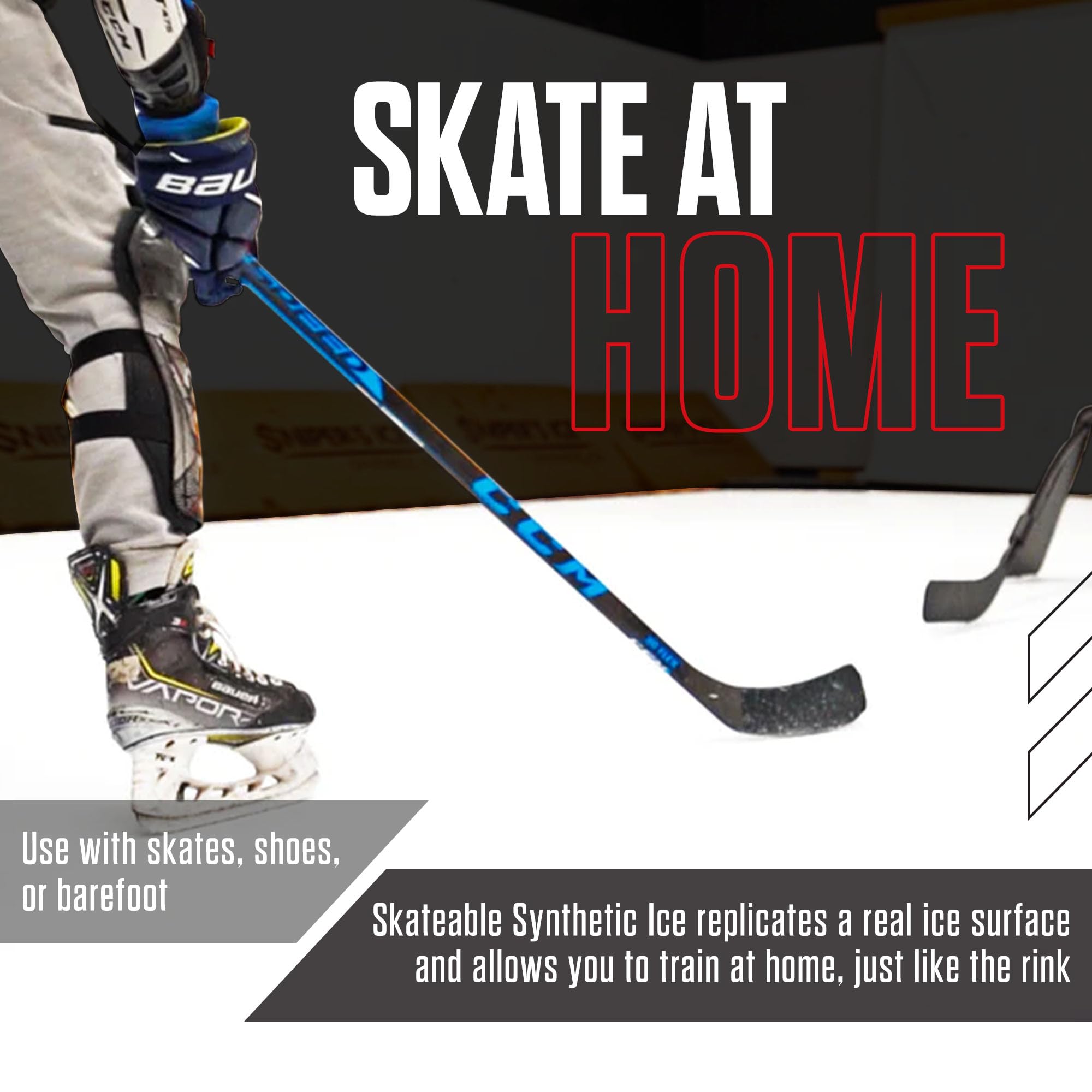 Snipers Edge Hockey - 30 SQ FT Skateable Synthetic Ice Panels for Hockey Training - Commercial-Grade Two-Sided Hockey Flooring Tiles - Perfect for Home Practice, Backyard Rinks & Professional Training Facilities