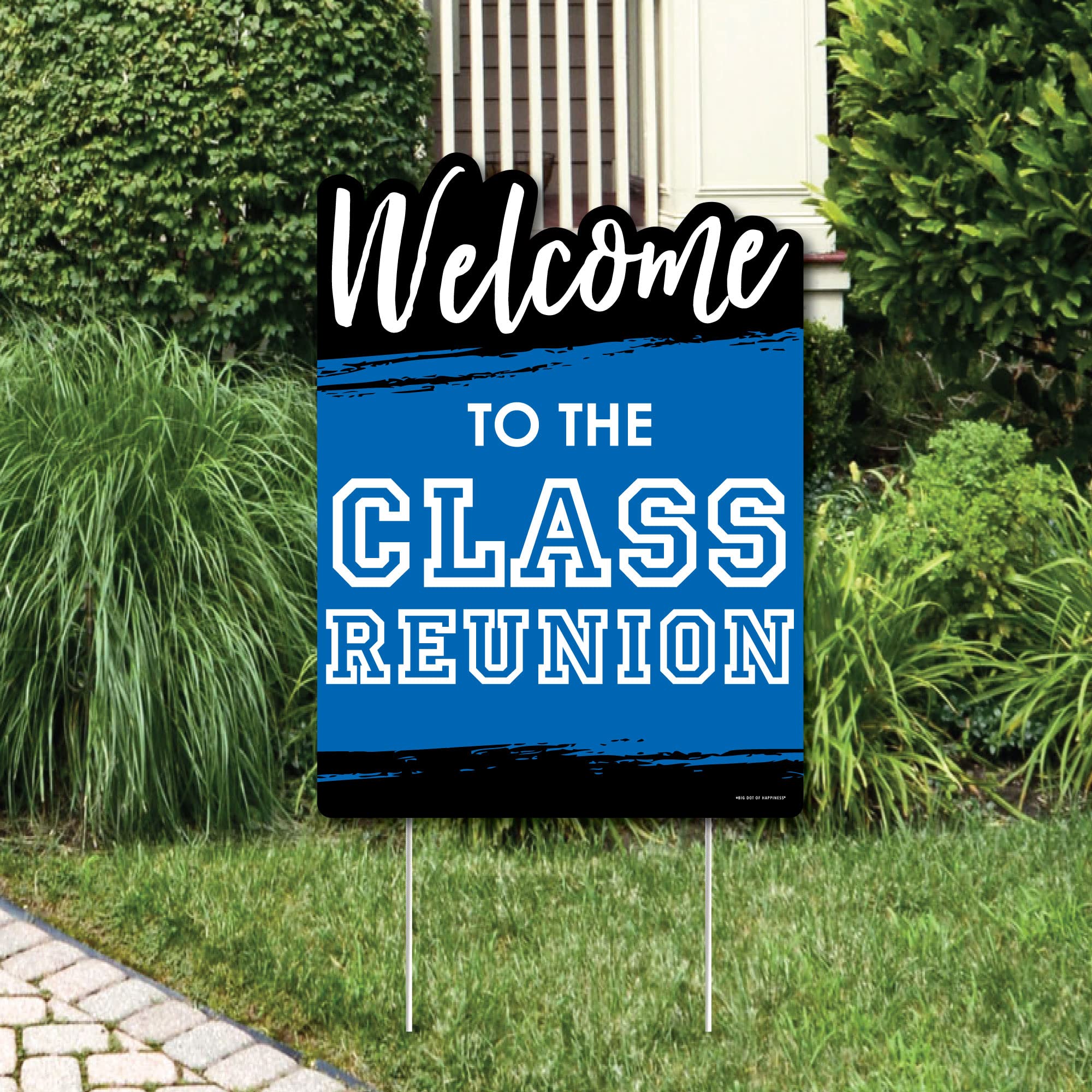 Big Dot of Happiness Reunited Blue Party Decorations - Royal Blue Class Reunion Welcome Yard Sign for School Alumni Events, Backyard Parties & Graduation Celebrations