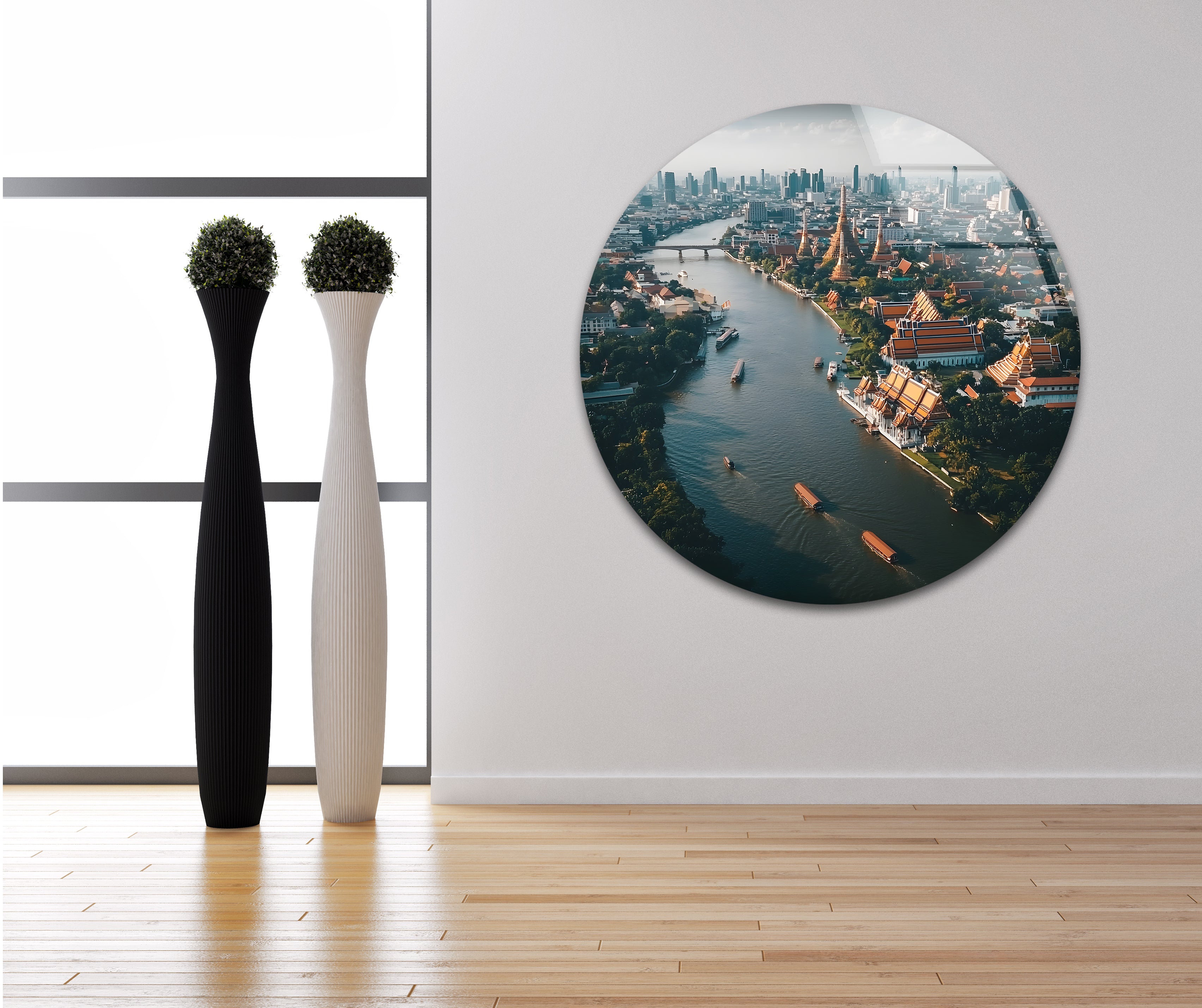 Bangkok Landscape Glass Wall Art - Stunning Thai Cityscape Decor for Living Room, Bedroom & Office - Perfect Modern Home & Office Wall Decor
