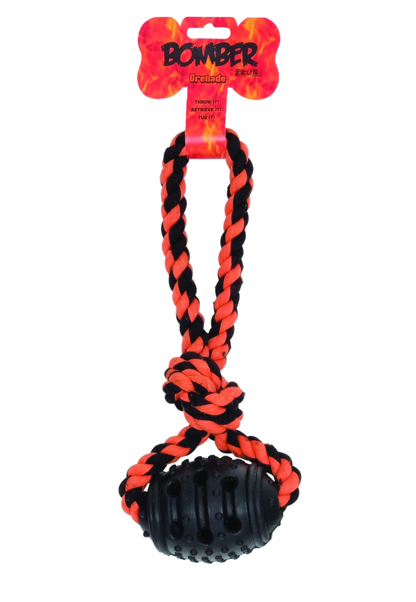 ZEUS Bomber Grenade Interactive Dog Toy - Tough & Durable Chew Toy for Aggressive Chewers - Perfect for Fetch, Training & Playtime