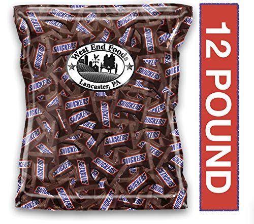SNICKERS Minis Size Chocolate Candy Bars - 12 Pound Bulk Bag | Individually Wrapped Bite-Sized Candy for Halloween, Parties, Office Snacks & Gift Baskets