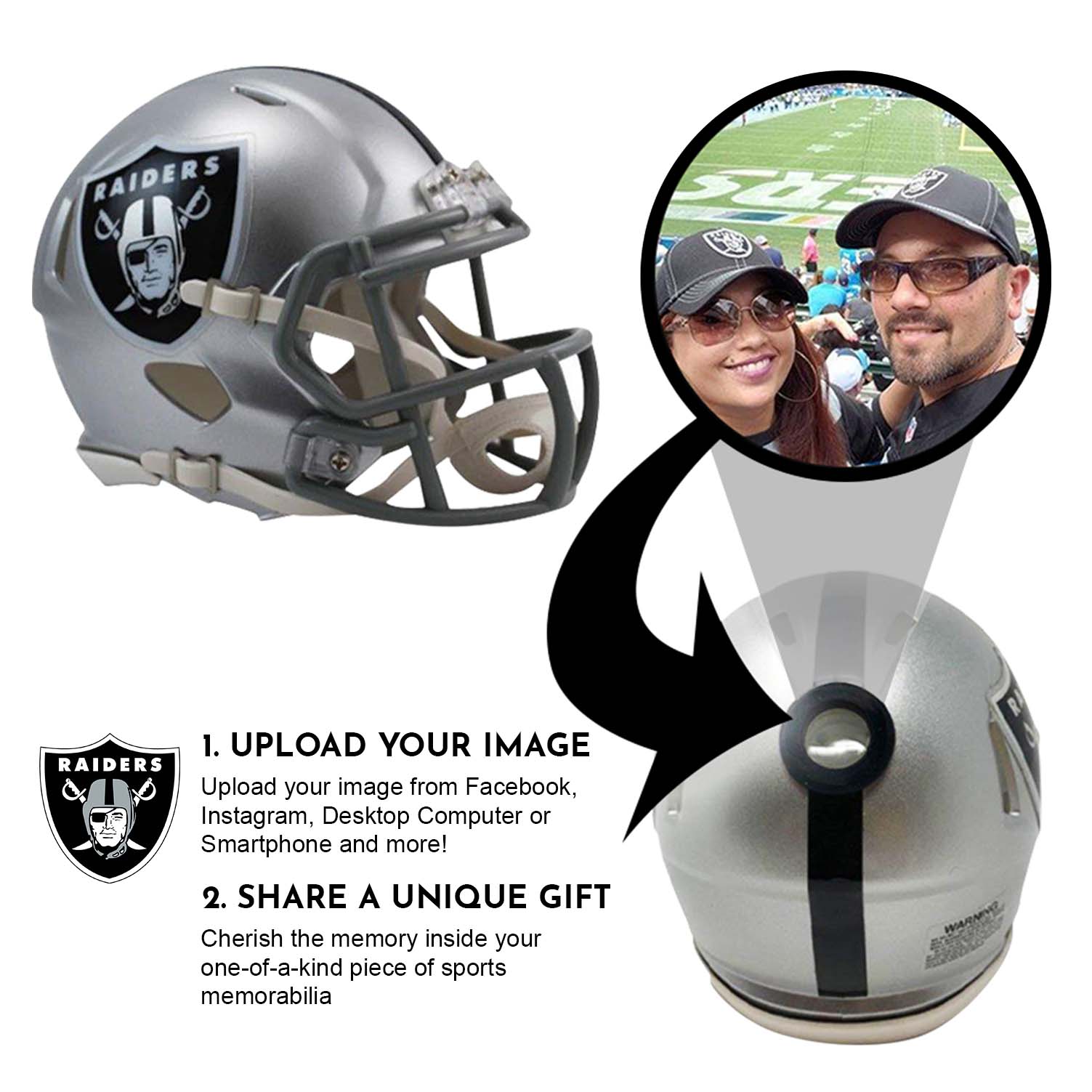 Las Vegas Raiders NFL Mini Helmet - Officially Licensed Collectible Football Helmet with Display Stand | Perfect for Home Decor, Sports Memorabilia Collection & Game Day Fan Gear