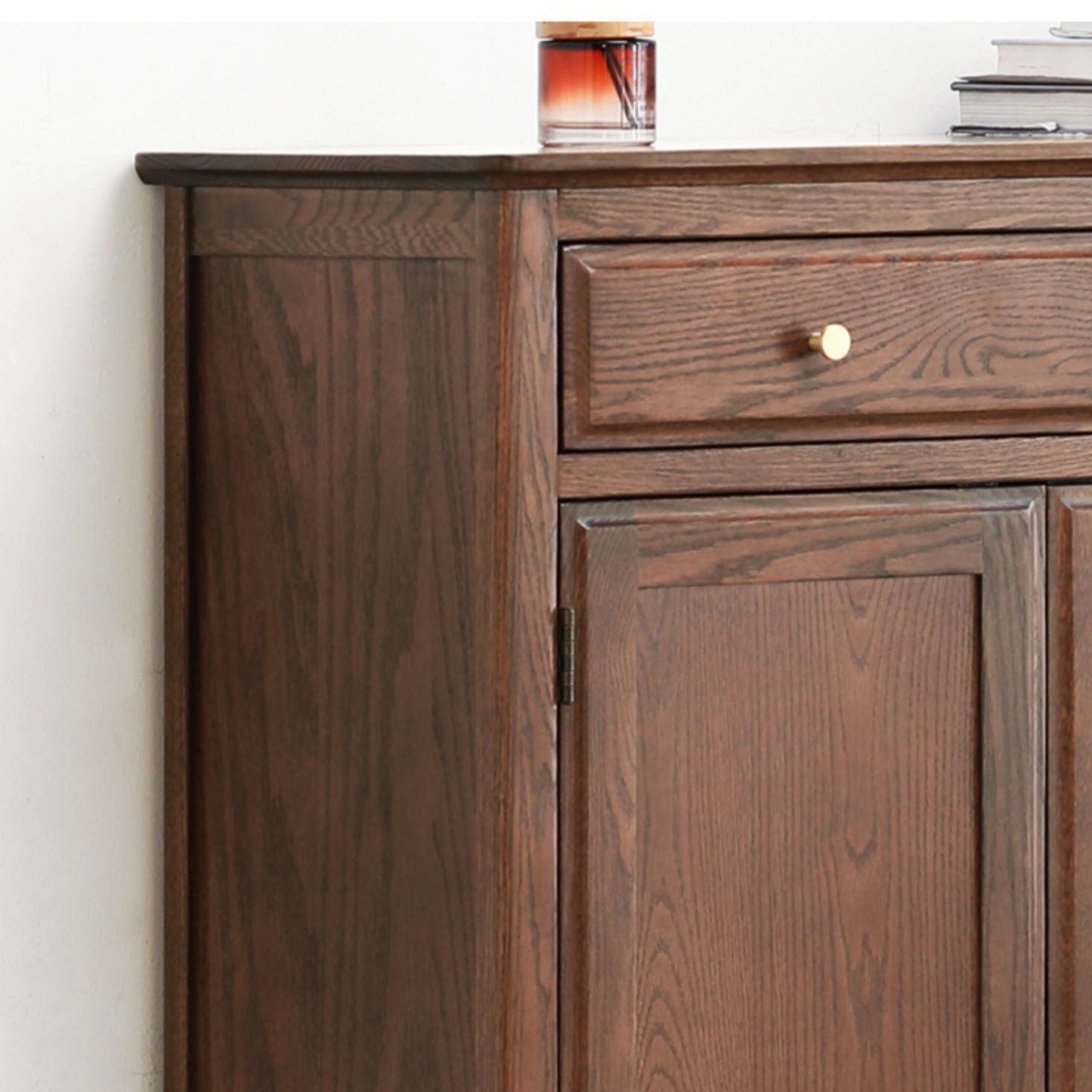 American Style Oak Solid Wood Shoe Cabinet - Durable Entryway Storage Organizer for Hallway, Closet & Mudroom