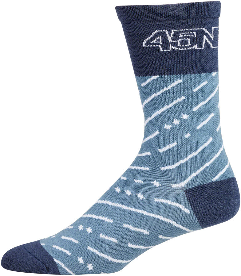 45NRTH Snow Band Lightweight Wool Socks for Men & Women - Breathable, Moisture-Wicking Winter Hiking & Snow Sports Socks - Light Blue/Blue, Medium - Perfect for Skiing, Snowboarding & Cold Weather Outdoor Activities