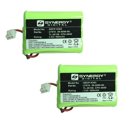 Synergy Digital Cordless Phone Batteries - 2 Pack Ni-MH 3.6V 800mAh Replacement Battery for Motorola SD-4550 Phone | Ultra High Capacity | Perfect for Home & Office Communication