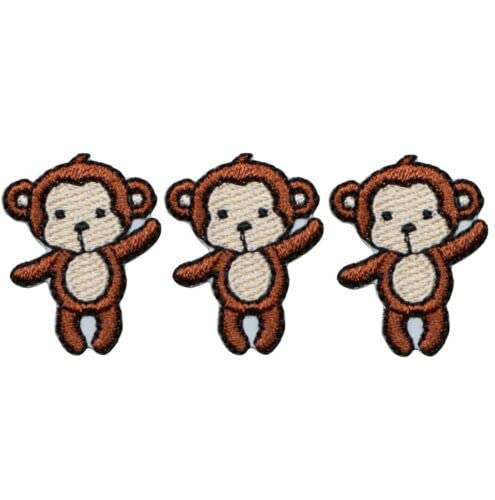 Mini Monkey Iron-On Applique Patch - Animal & Zookeeper Badge 1