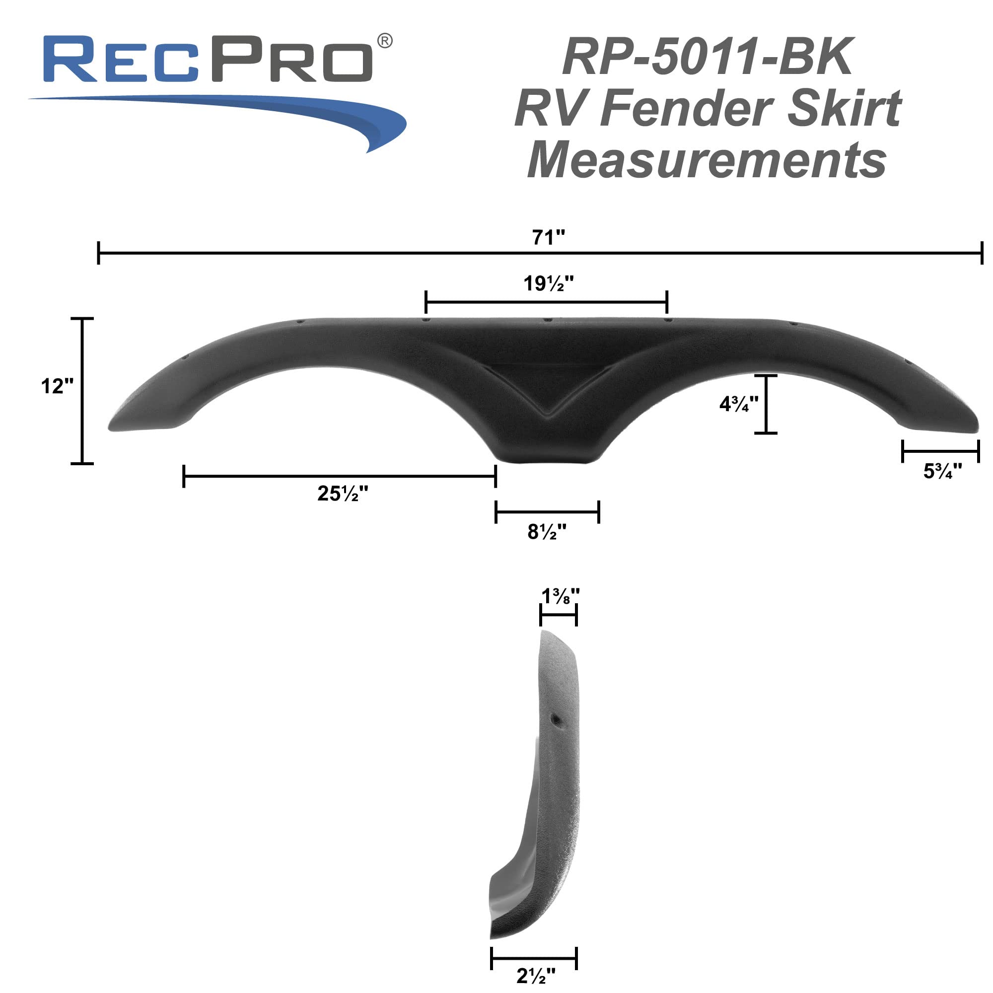 RecPro RV Tandem Fender Skirt - 71
