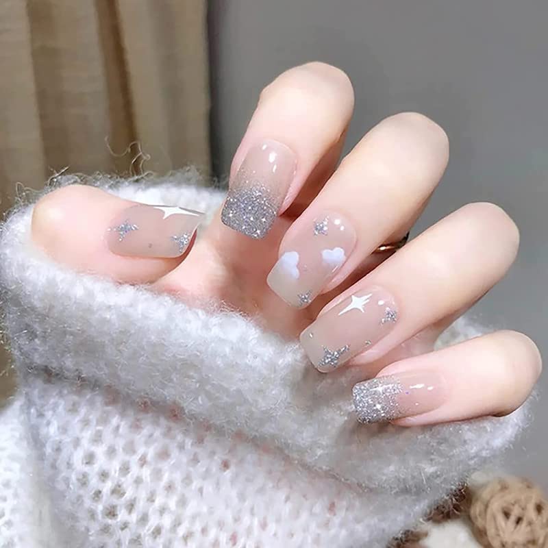 RECTYO GALLERY 100PCS Clear Acrylic Nail Tips - Full Cover Short Square Fake Nails for Manicure, 10 Sizes - Perfect for DIY Nail Art, Salon & Home Use