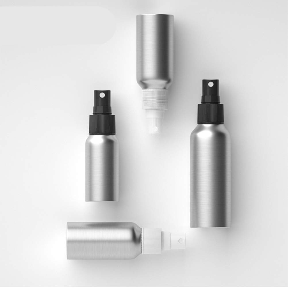 8-Pack Fine Mist Spray Bottles for Travel - Refillable Aluminum Cosmetic Pump Bottles for Toiletries, Lotion & Water - Perfect for Makeup, Skincare & Haircare On-The-Go