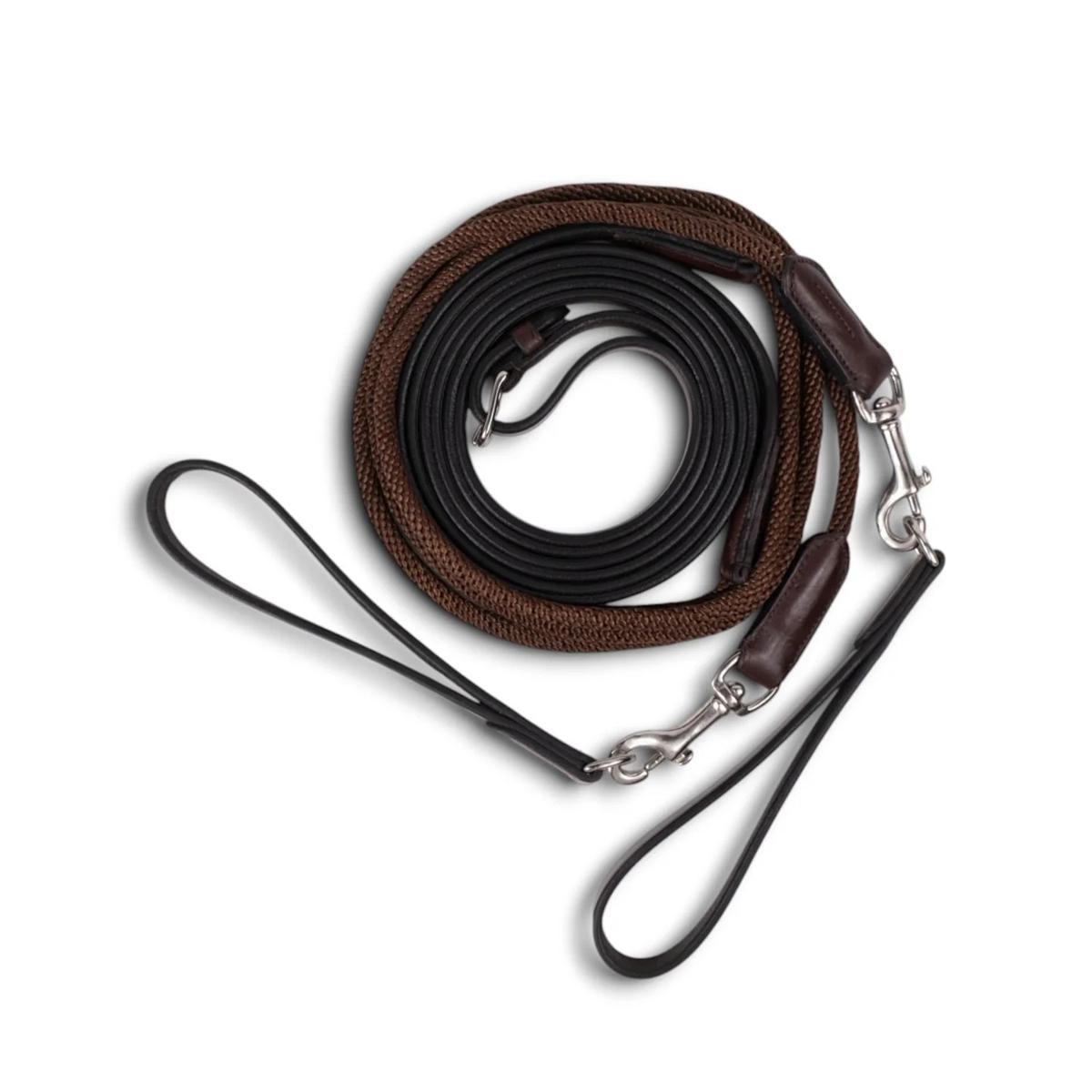 AJR Leather & Cord Draw Rein for Horses - Perfect for Training, Riding, and Equestrian Sports