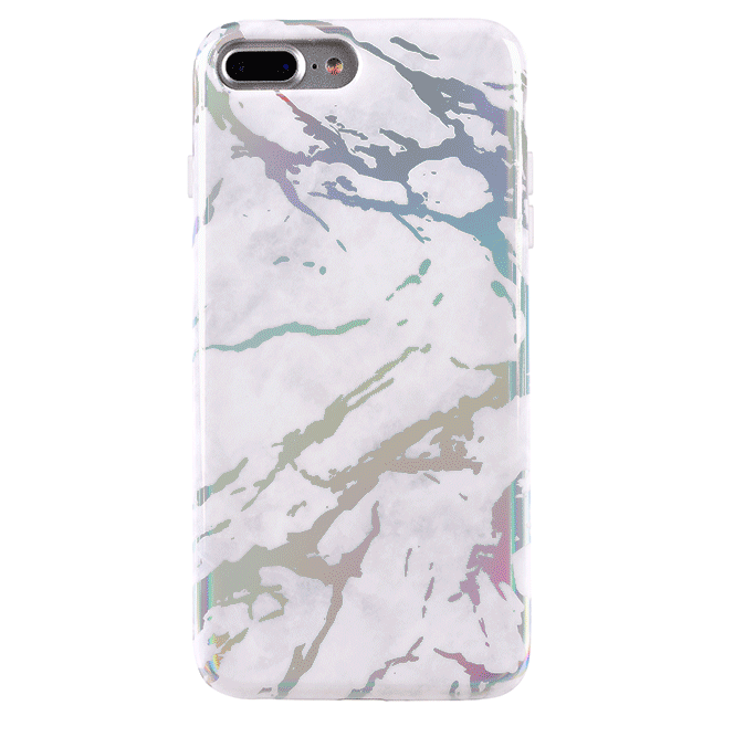 Holo White Marble iPhone Case - Premium Protective Cover for iPhone [Model] | Shatterproof & Scratch-Resistant | Perfect for Everyday Use, Travel & Gifting