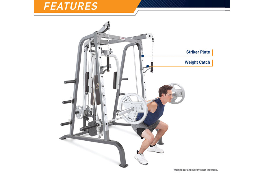 Marcy MD 9010G Smith Machine & Power Cage System - Home Gym Strength Training Equipment for Weight Lifting & Full Body Workouts - Perfect for Garage Gyms & Home Fitness