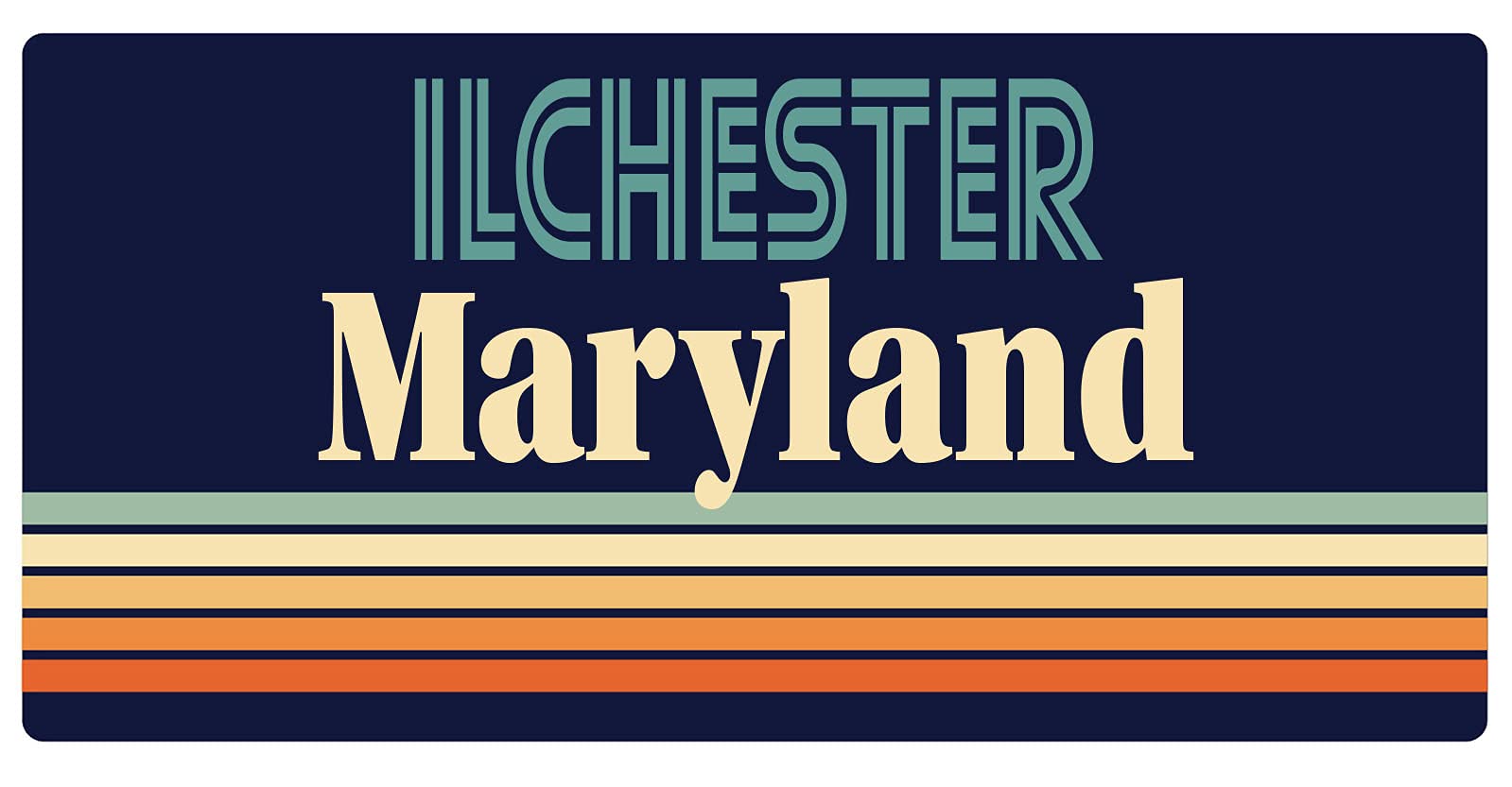 Ilchester Maryland 5 x 2.5-Inch Retro Fridge Magnet - Vintage Souvenir for Refrigerators, Lockers & Office Decor - Perfect for Travel Memories & Gift Giving