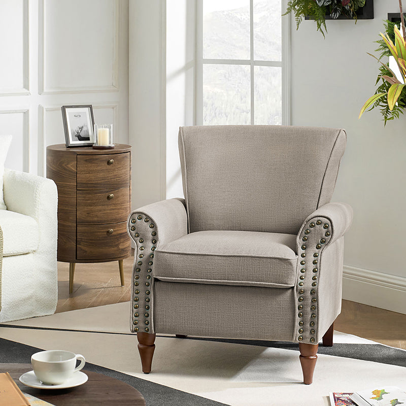 Hypanis Upholstered Armchair with Solid Wood Legs - Modern Living Room Accent Chair for Home, Office & Reading Nook - Comfortable Lounge Chair for Relaxing & Decor
