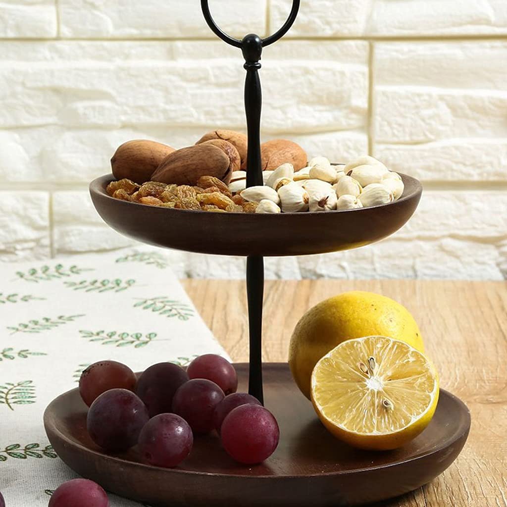 3-Tier Wooden Fruit Basket - Dried Fruit & Candy Serving Tray, Multi-Purpose Snack Organizer for Kitchen, Dining Table, and Party Decor
