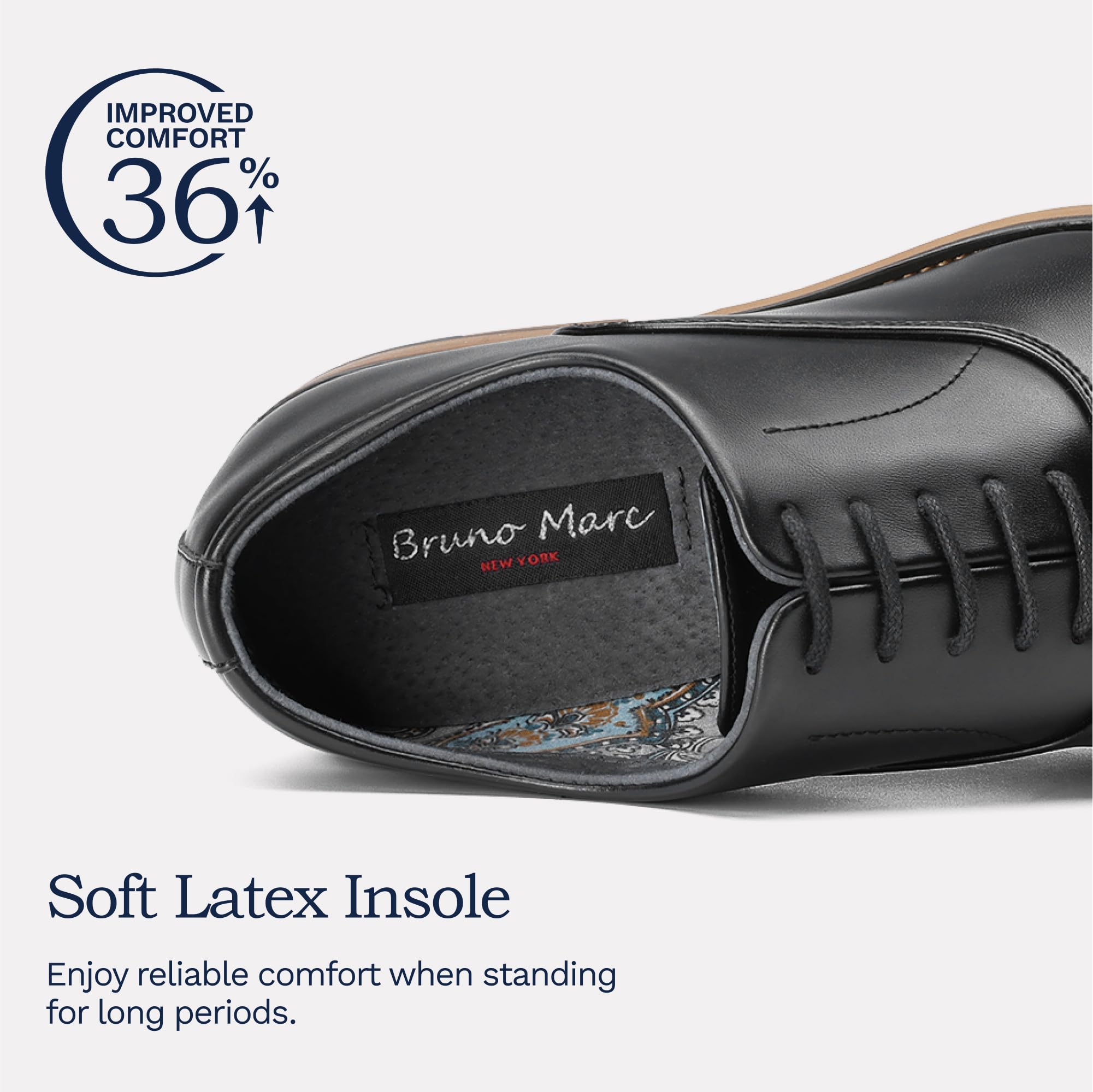 Bruno Marc Men's Oxford Dress Shoes - Classic Formal Business Shoes for Office, Wedding & Special Occasions