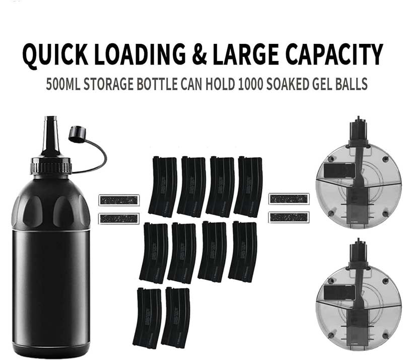 800ml High-Capacity Speedloader for 7.8mm Gel Balls - Holds 20,000 Pellets | Perfect for Gel Blaster Battles, Outdoor Shooting Practice & Airsoft Games