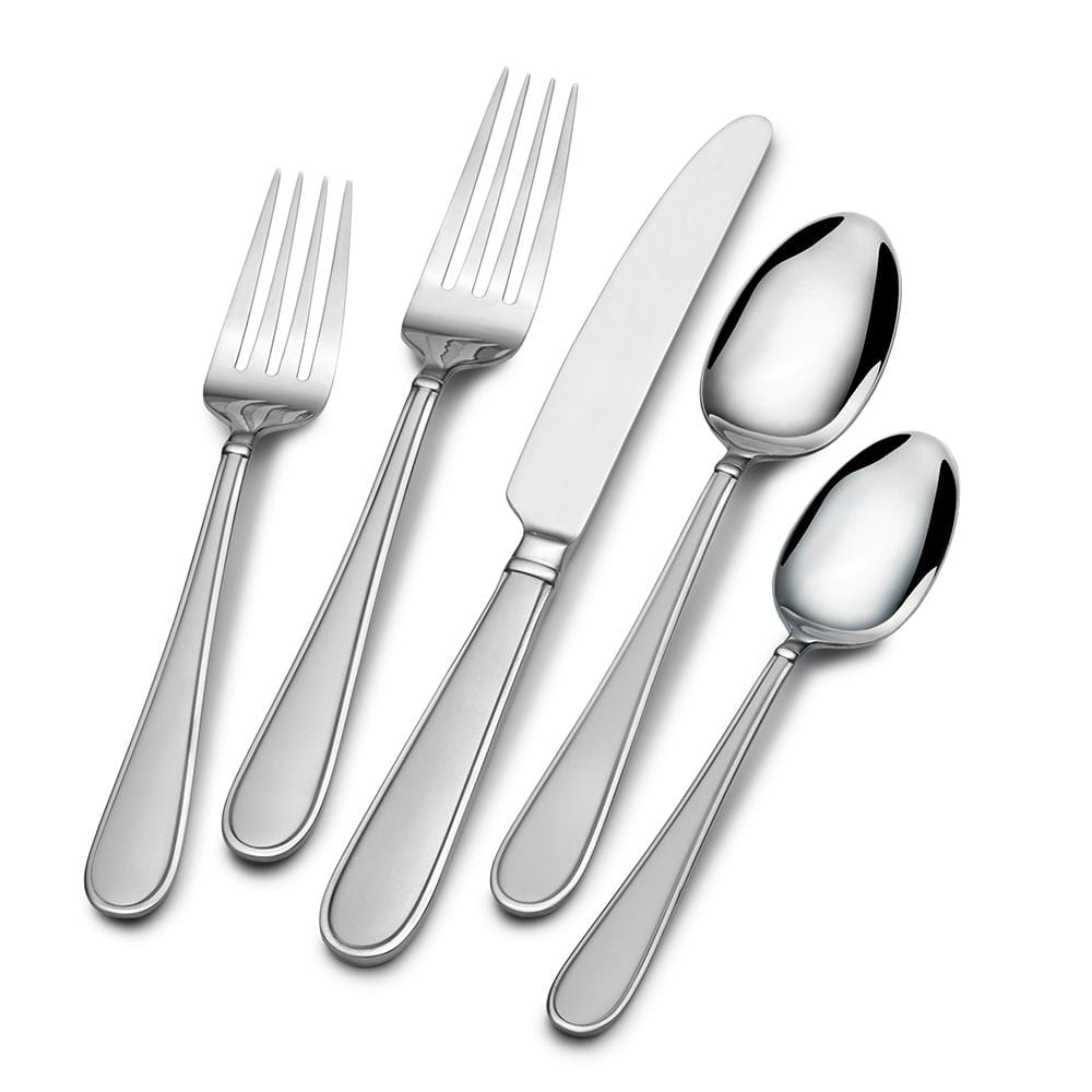 Premium Westfield Frost 45-Piece Stainless Steel Flatware Set - Service for 8 - Elegant Dinnerware for Formal Dining, Wedding Gifts & Holiday Entertaining