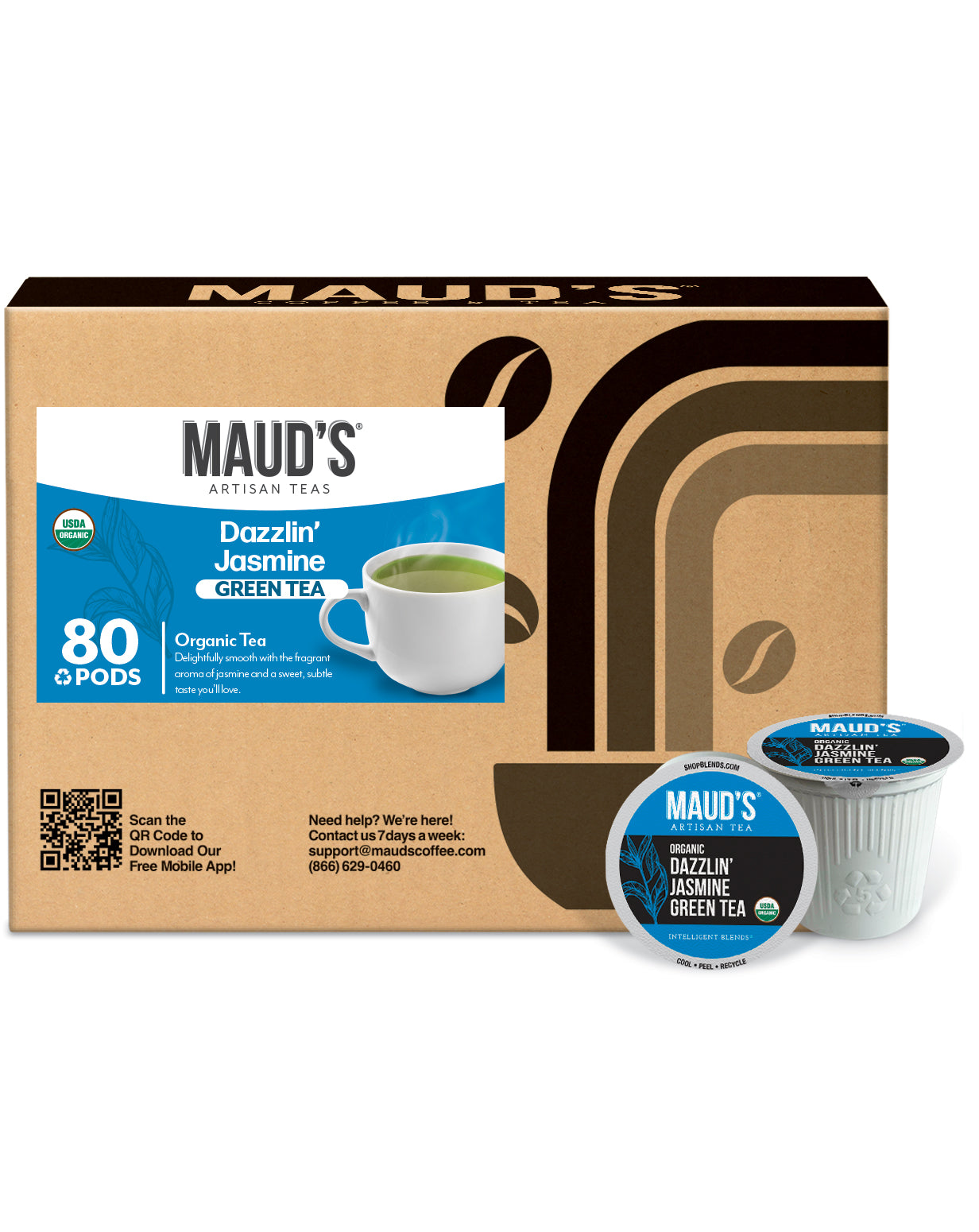 Organic Jasmine Green Tea Pods by Maud's - Premium Eco-Friendly Tea Bags for Keurig & Nespresso - Perfect for Relaxation, Meditation & Afternoon Tea Breaks