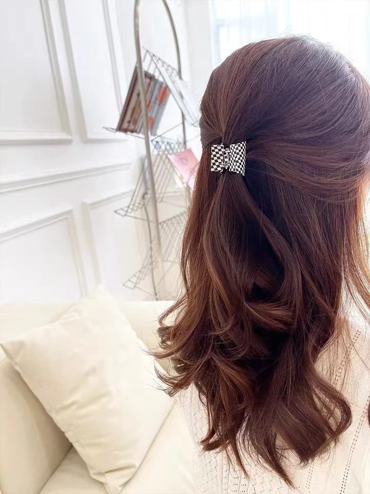 4PCS Small Metal Hair Claw Clips - Silver, Gold, Rose Gold & Black Hair Barrettes for Women - Secure Half Bun & Thin Hair Styling - Perfect for Work, Parties & Everyday Use