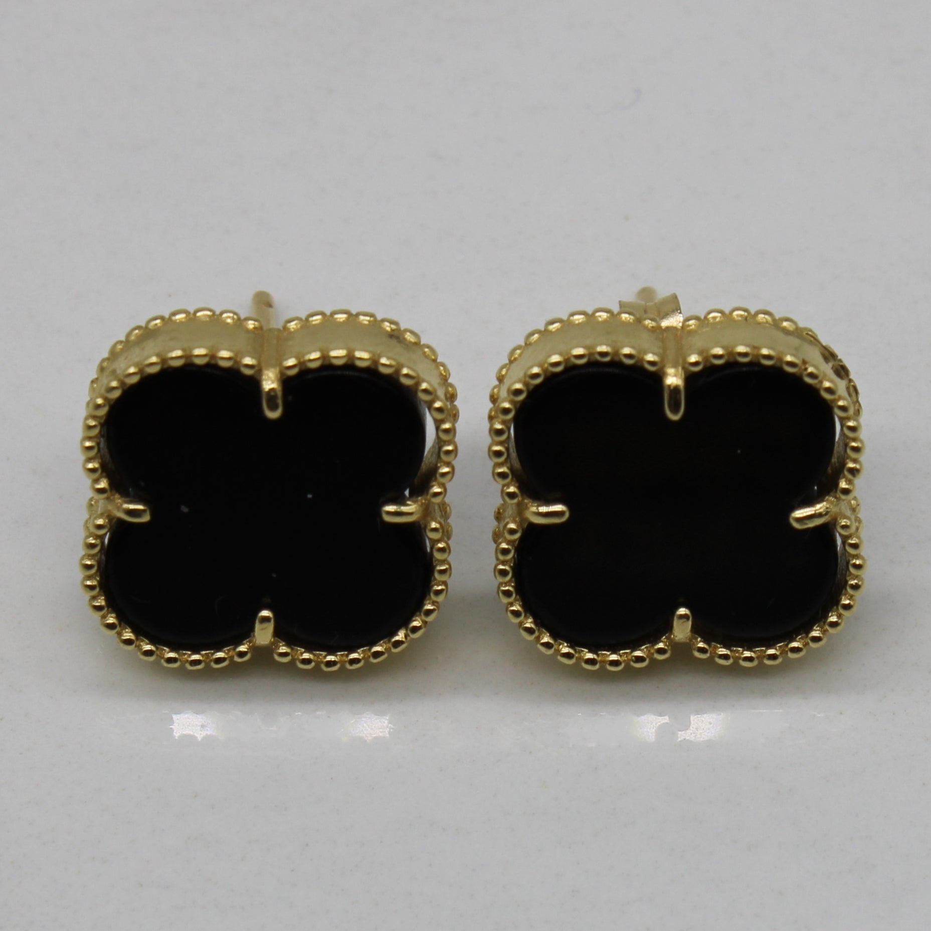 Onyx Four Leaf Clover Earrings and Pendant Set - 9.00ctw Genuine Black Onyx Jewelry for Women - Perfect for St. Patrick's Day, Birthday Gifts, and Everyday Elegance