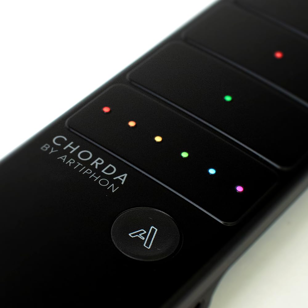 Artiphon Chorda Smart MIDI Controller - Multi-Instrument Synth & Looper for Music Production | Strumable Bridge, One-Finger Chords, 4 Playing Modes | Perfect for Studio Recording, Live Performances & Beat Making (Black)