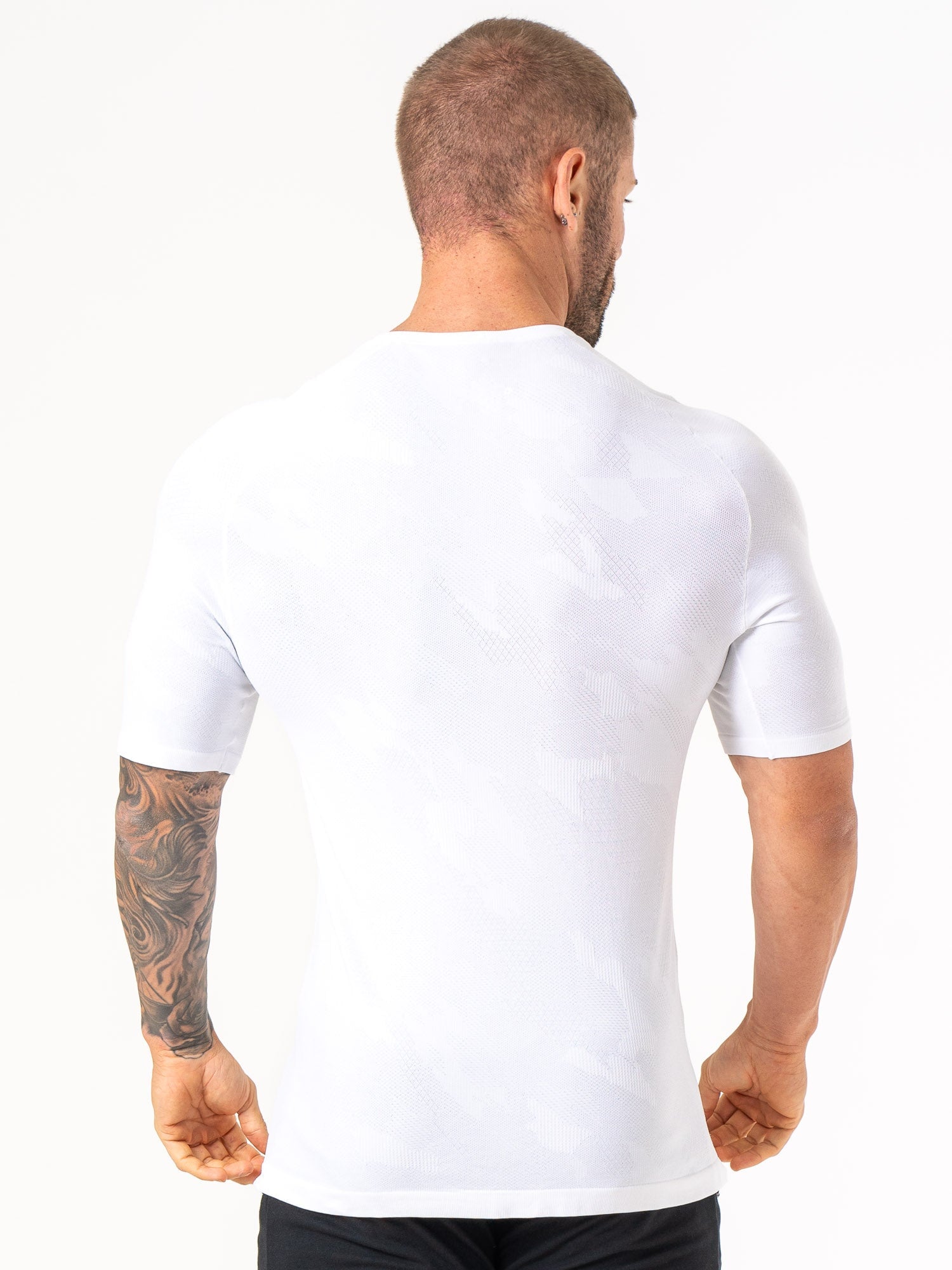 Aero Core Seamless T-Shirt for Men - Breathable White Cotton Tee for Gym, Running & Everyday Wear