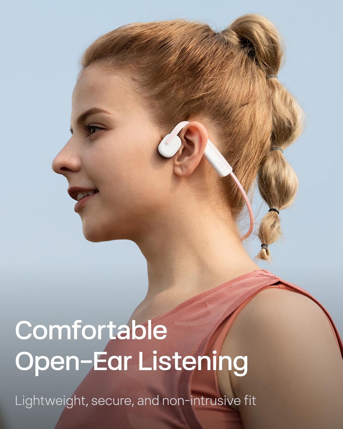 Shokz OpenMove Open-Ear Bluetooth Sport Headphones - Wireless Bone Conduction Headphones for Running, Cycling & Workouts - Sweatproof & Lightweight with Sticker Pack (Pink) - Perfect for Gym, Jogging & Outdoor Activities