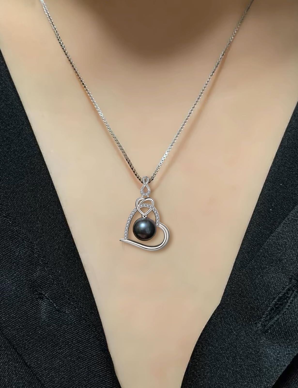 Tahitian Black Pearl Necklace for Women - Elegant Jewelry Gift for Wife, Mom, Girlfriend - Perfect for Wedding, Birthday, Anniversary, Mother's Day, Valentine's Day & Christmas - Luxury Pearl Jewelry for Special Occasions & Everyday Wear