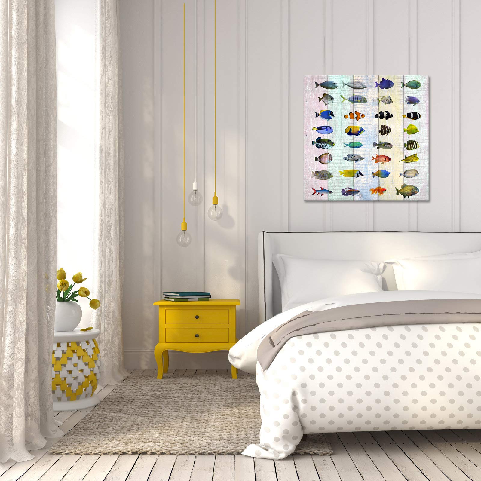 LevvArts Tropical Fish Canvas Wall Art - Ocean Animal Painting for Home & Bedroom Decor