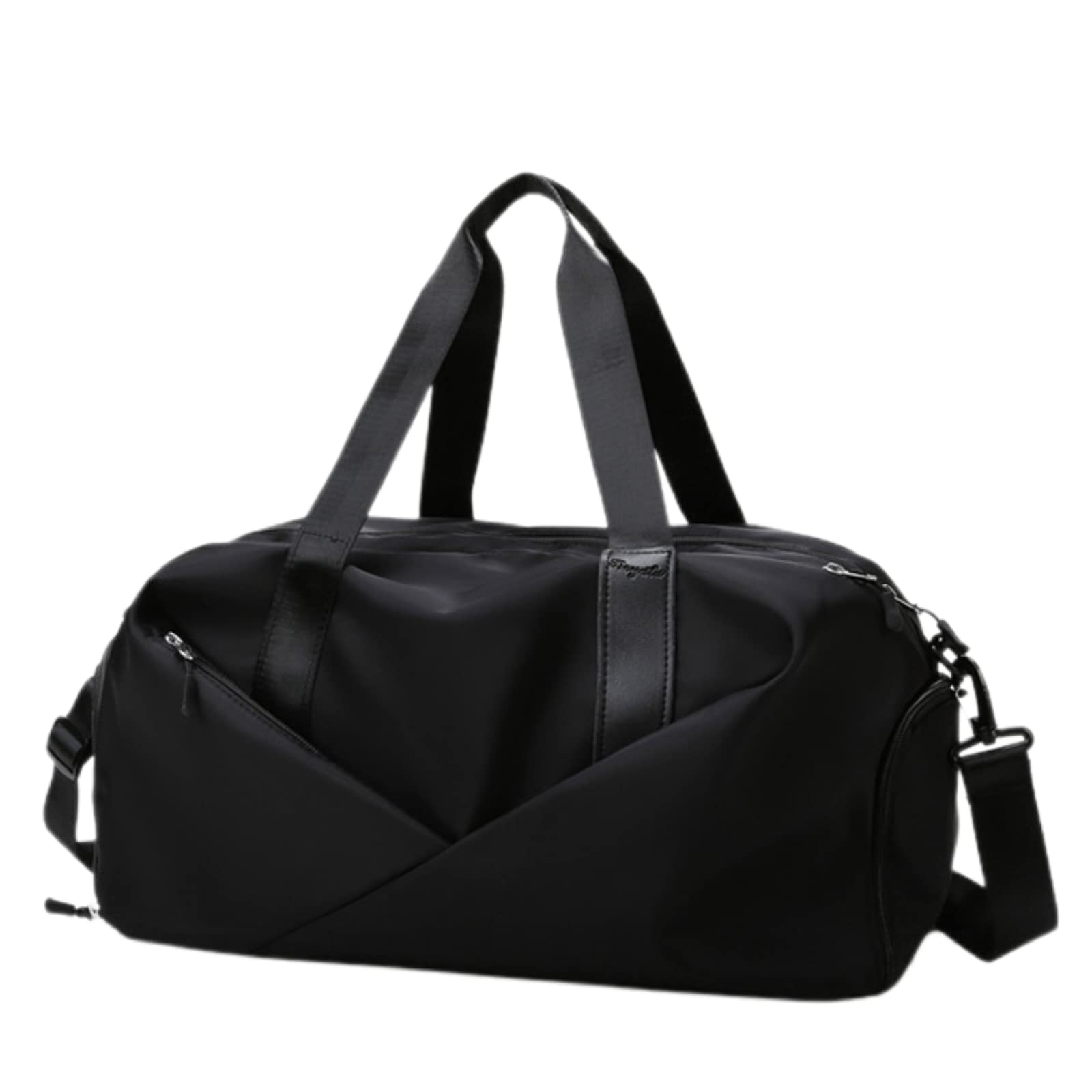 Women's Duffle Gym Bag with Separate Shoe Compartment - Waterproof Yoga & Beach Bag for Travel, Workout, Sports (Small, Black) - Perfect for Gym, Yoga Class, Weekend Getaways & Beach Trips