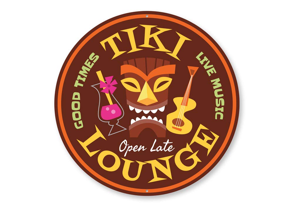 Vintage Open Late Tiki Bar Sign - 18