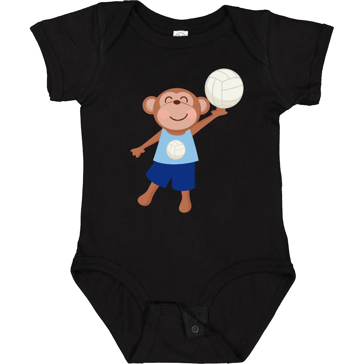 Inktastic Volleyball Player Boys Cute Monkey Baby Bodysuit - Soft Cotton Infant Onesie for Sports Fans, Gifts & Playtime