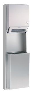 Gamco TW 14RPFS Automatic Surface Mounted Towel Dispenser & Waste Bin Combo - Perfect for Restrooms, Kitchens, and Commercial Spaces